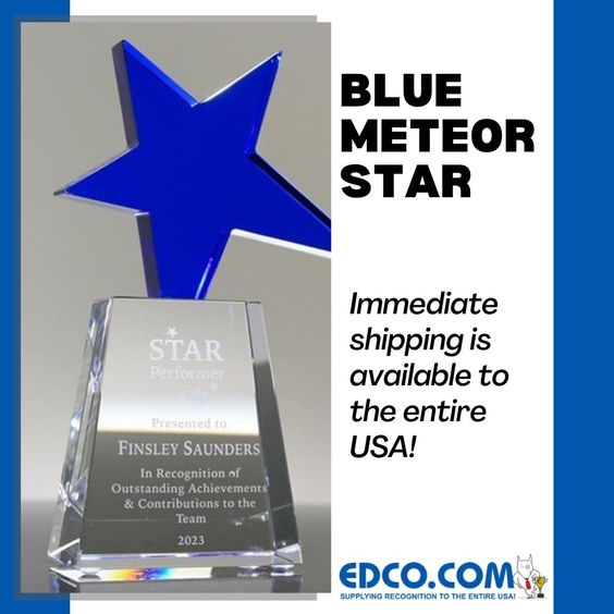 blue meteor crystal years of service award